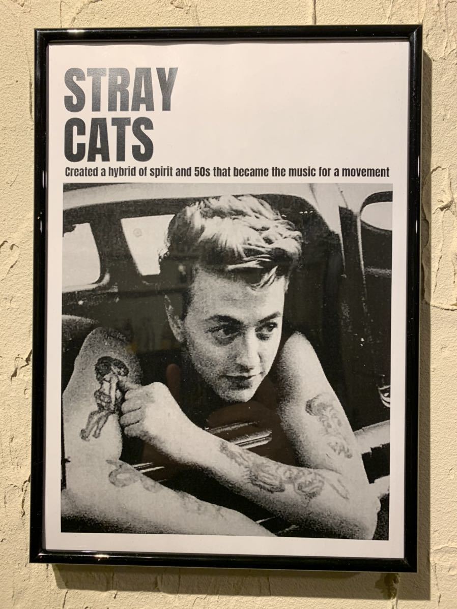 STRAY CATS ブライアンセッツァー A4 ポスター 額付き 送料 込み ロカビリー ⅳ_画像1