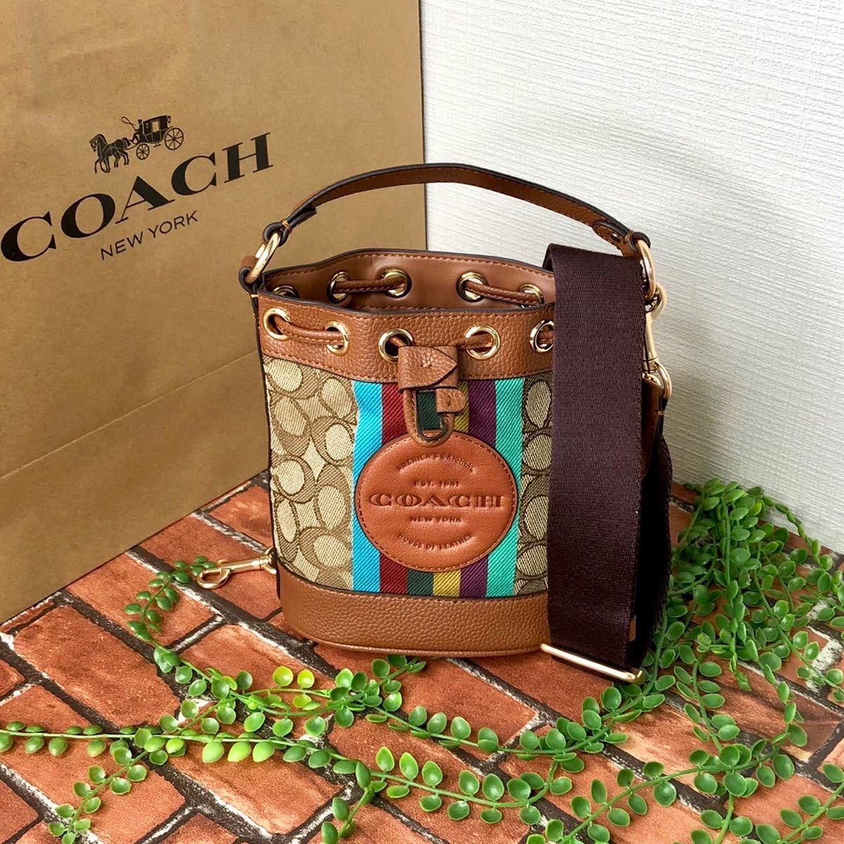 ≪新品≫COACH バケットバッグ ハンドバッグ ショルダー 丸ロゴ