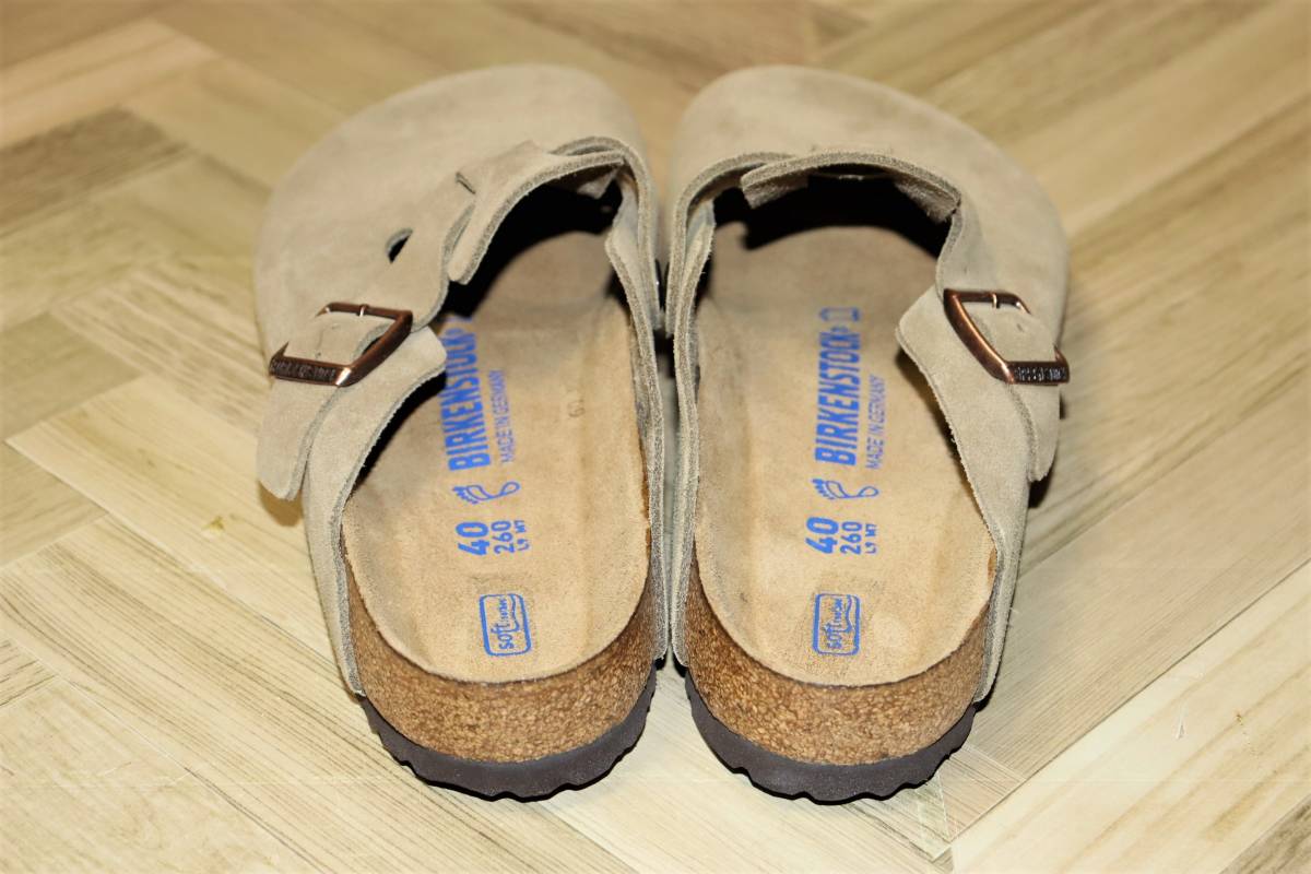 即決【未使用】 BIRKENSTOCK BOSTON レザーサンダル ソフトフット 