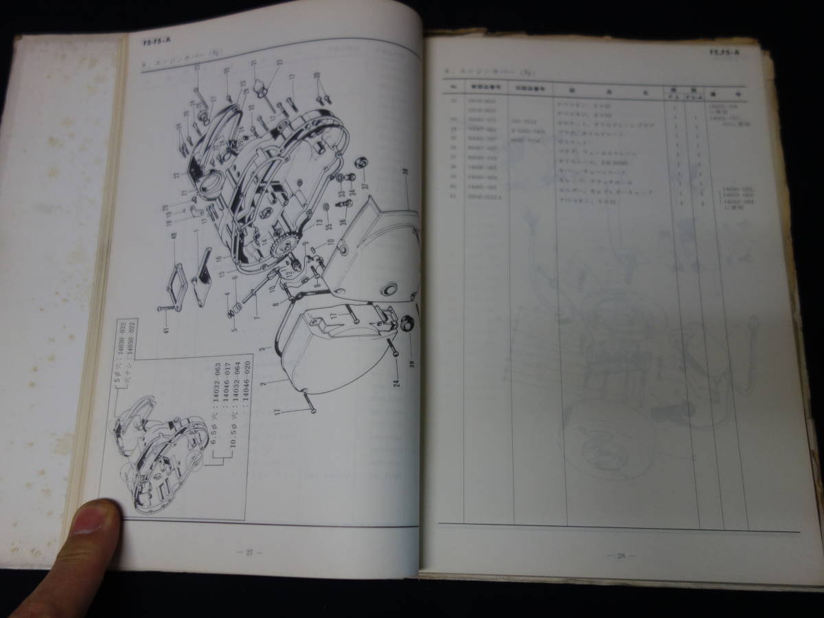 【昭和46年】カワサキ 350TRビッグホーン / F5 / F5-A型 / 純正 パーツカタログ / パーツリスト / 本編 【当時もの】_画像6