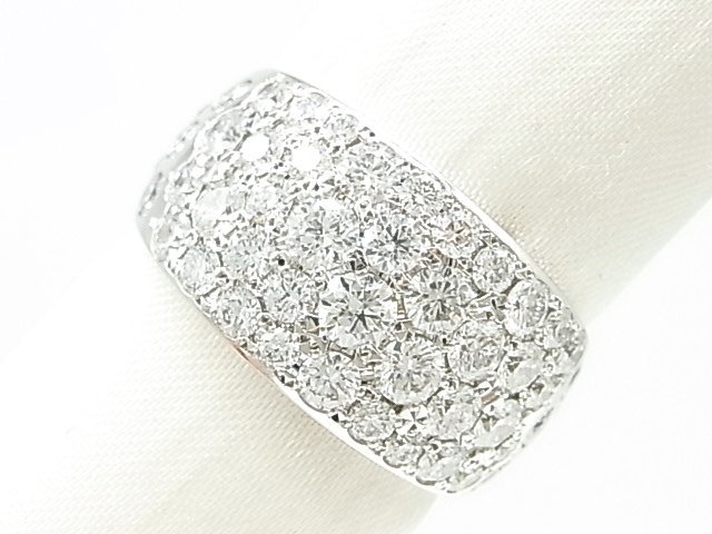 g17608　MIKIMOTO　ミキモト　750(K18WG)　D2.12ct　リング　USED　美品　11.2g　#14　ケース・箱付_画像1