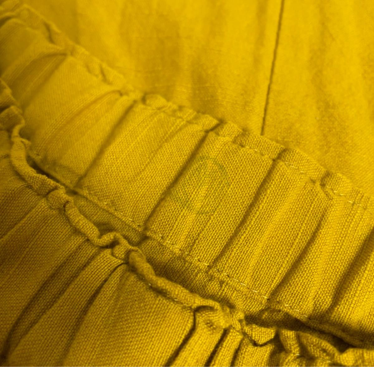 美品 ヤンマ産業 yamma 会津木綿 タックスカート 標準丈 カラシ