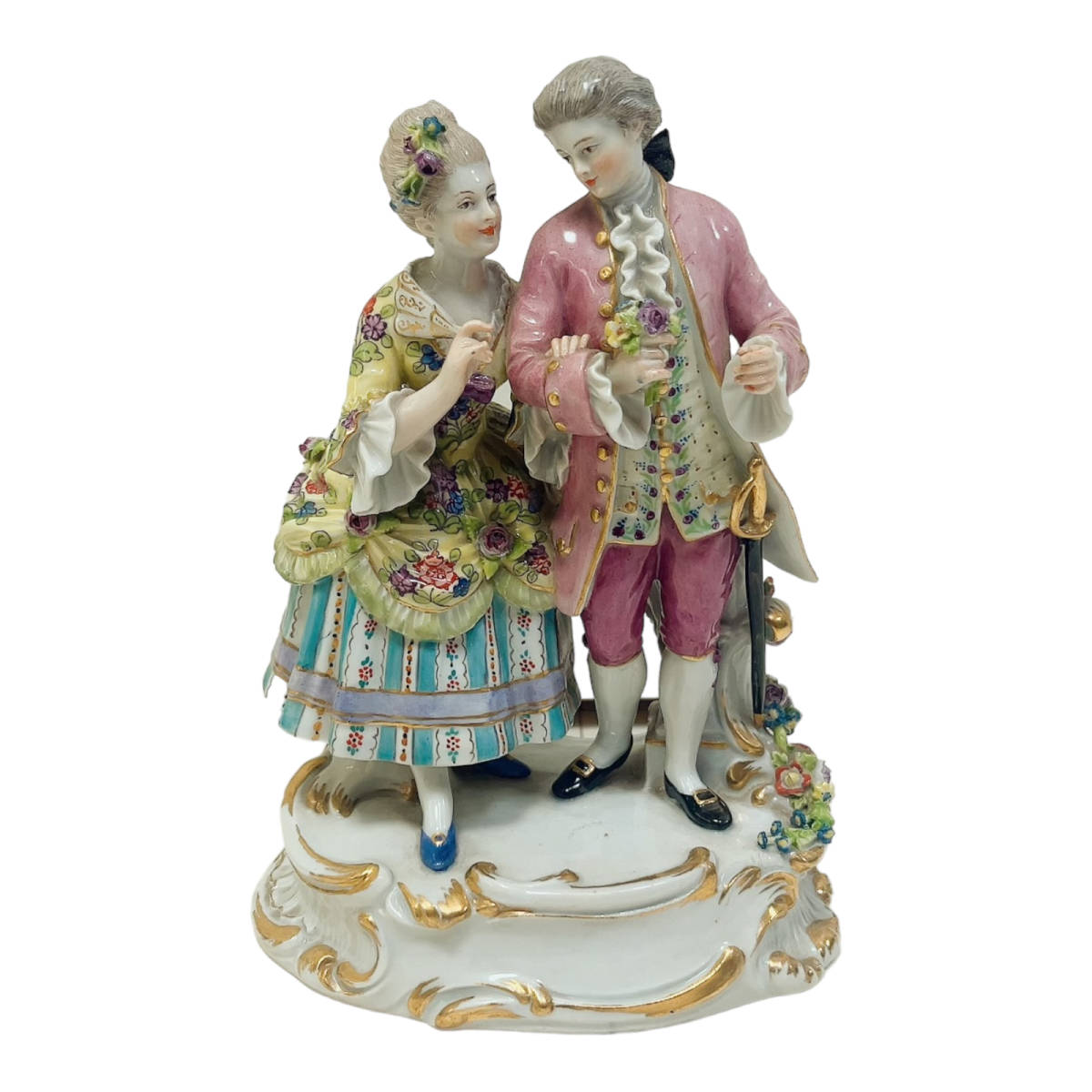 マイセン Meissen 人形 フィギュア 舞踏前 1850 ～ 1899 年 リングラー作 新ロココ Rococo couple crush time