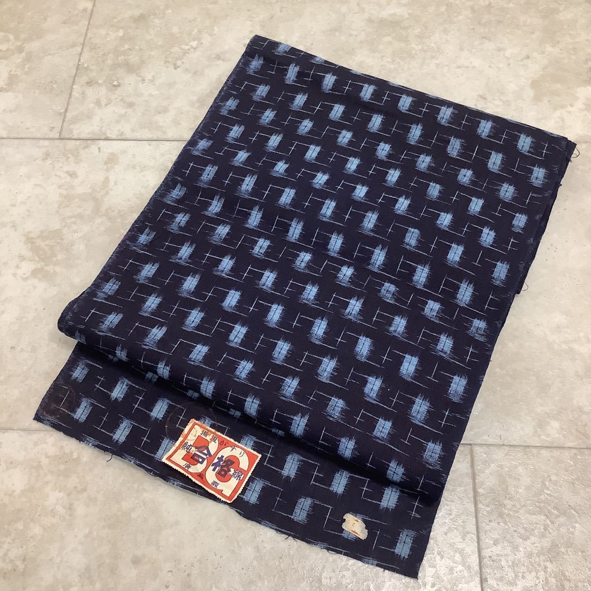古布前掛け専門屋◆広島県◆備後絣◆巾34.5cm◆1着分◆反物◆藍無地風呂敷刺子絣縞型染布団側裂織筒描き襤褸野良着書生絣蚊絣雪ん子絣