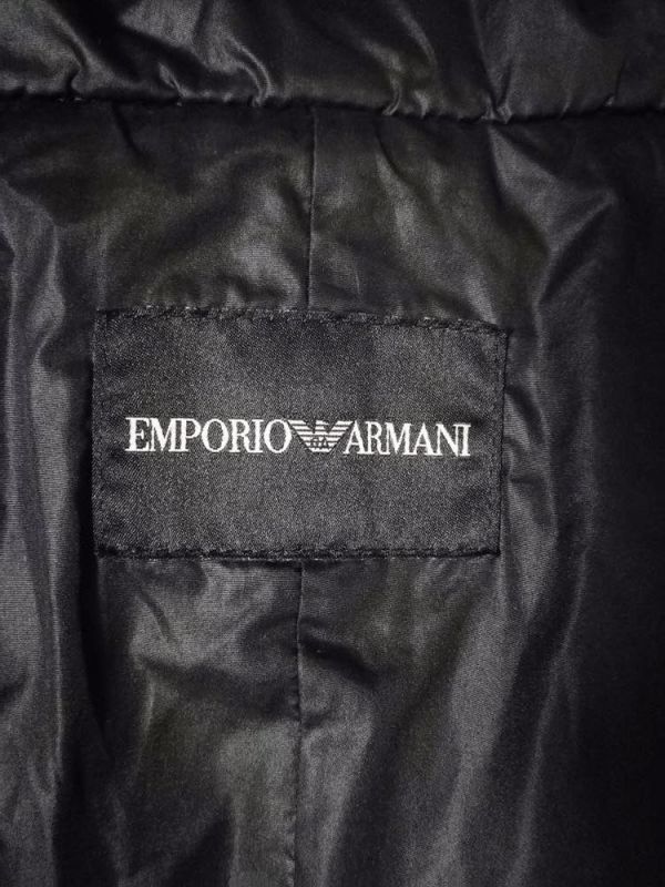 (G)高級 EMPORIO ARMANI エンポリアルマーニ レディース ブラック コート アウター 上着 38表記 黒タグ_画像3