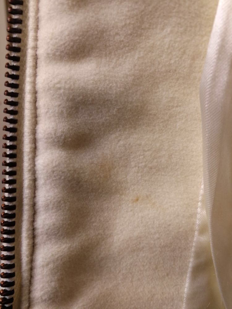 ○ 高級 MOSCHINO Jeans モスキーノ レディース クリームホワイト ファー装飾 コート アウター 上着 36表記_画像6