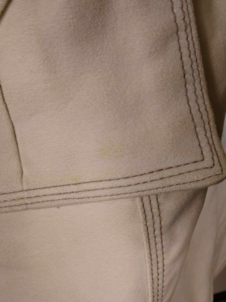 ○ 高級 MOSCHINO Jeans モスキーノ レディース クリームホワイト ファー装飾 コート アウター 上着 36表記_画像7