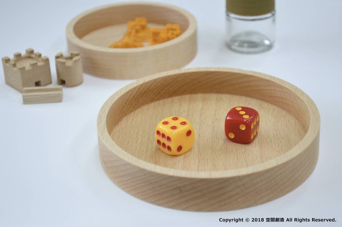 木製ダイストレイ(大) ボードゲーム サイコロ トレー 受け皿 ダイスロール カタン CATAN 無垢材 天然木 木製小物入れ おしゃれ 本格カジノダイストレイSダイス2個付 木製トレイ 誰でも遊べるダイストレイゲーム 楽しいダイスゲーム カジノ サイコロ ゲーム Ag018