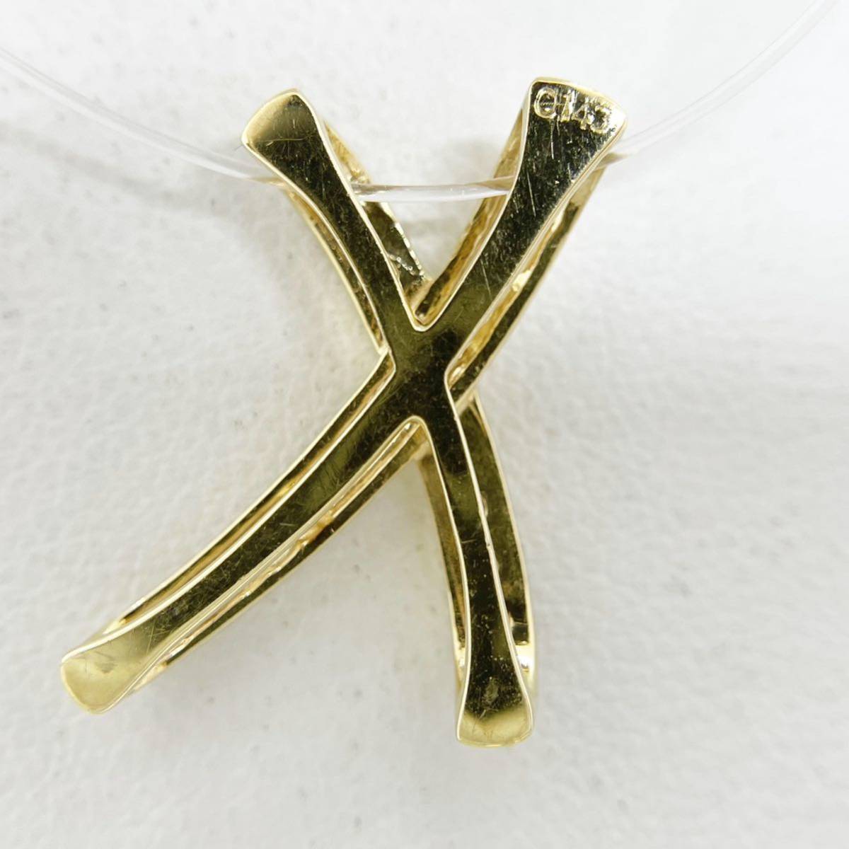 [新品同様]K18YGイエローゴールド金天然ダイヤモンドペンダントネックレス
