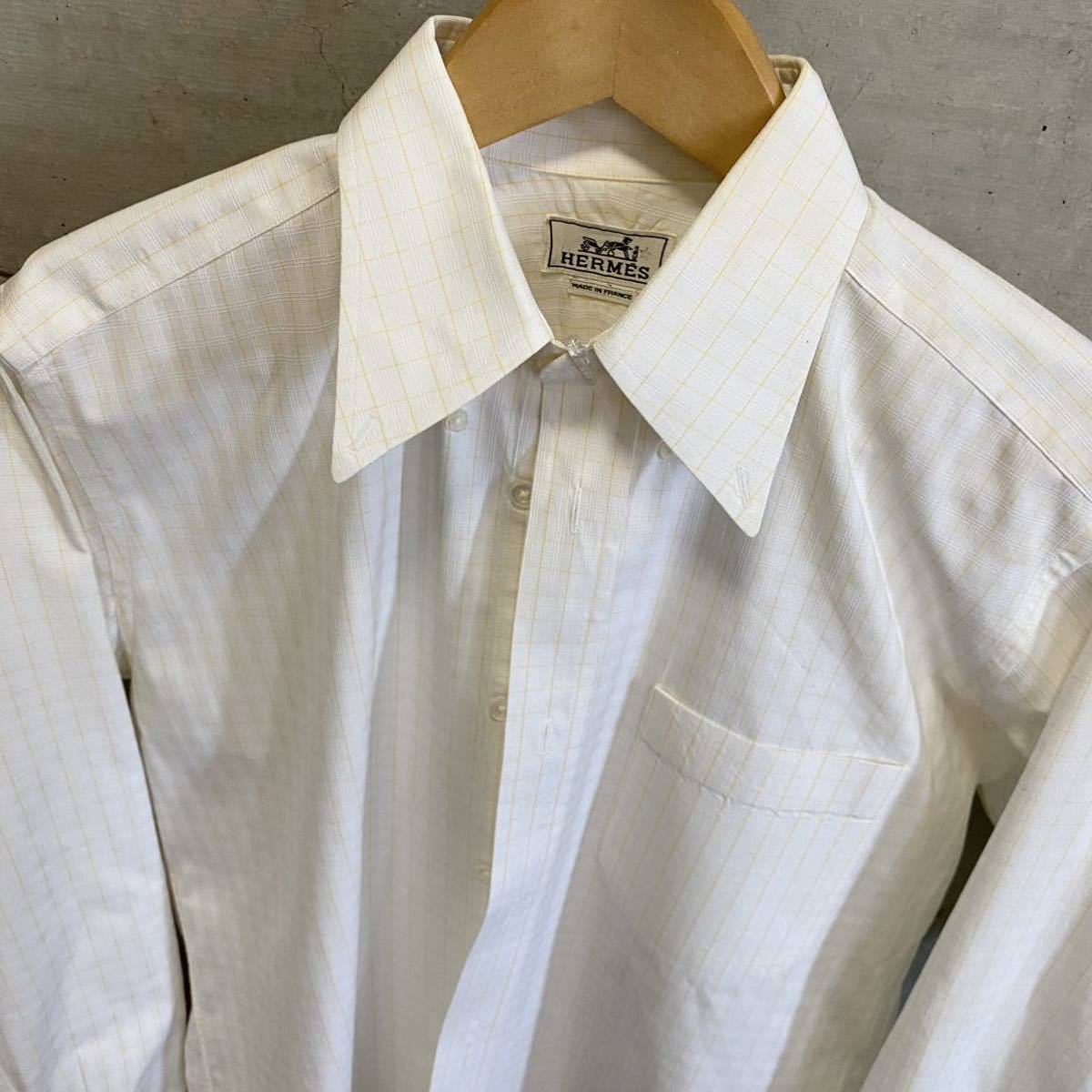 美品】エルメス セリエボタン ボタンダウンシャツ Sサイズ 37 14-1/2