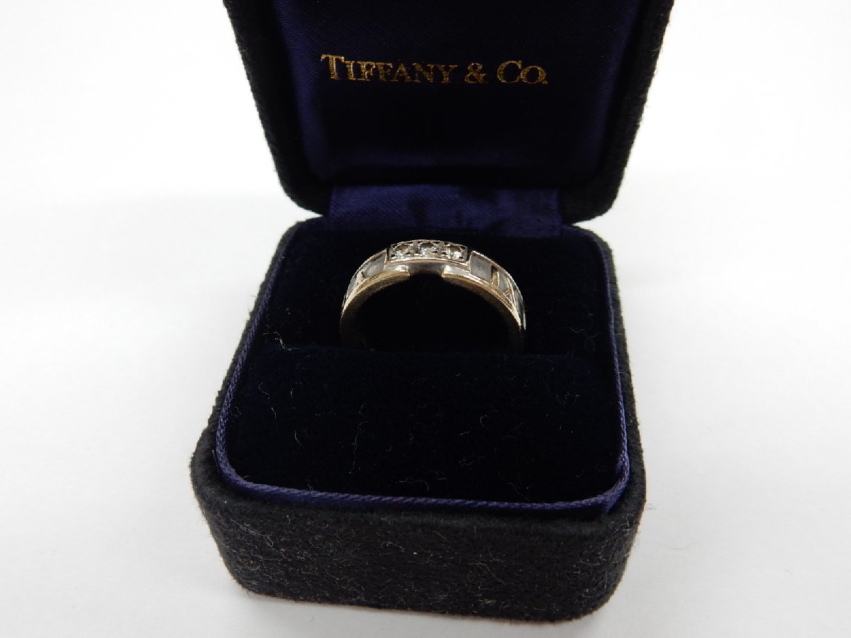 Tiffany Tiffany & Co. Atlas 3P diamond K18WG white gold ring / ring ( approximately )12.5 number 750 ( approximately )6.9g