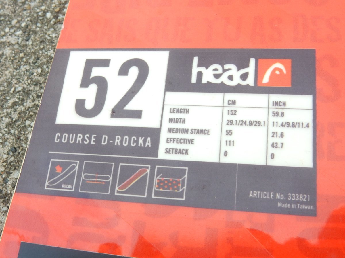 即決 HEAD スノーボード COURSE D-ROCKA 152cm ヘッド【直接引き取り可能】_画像2