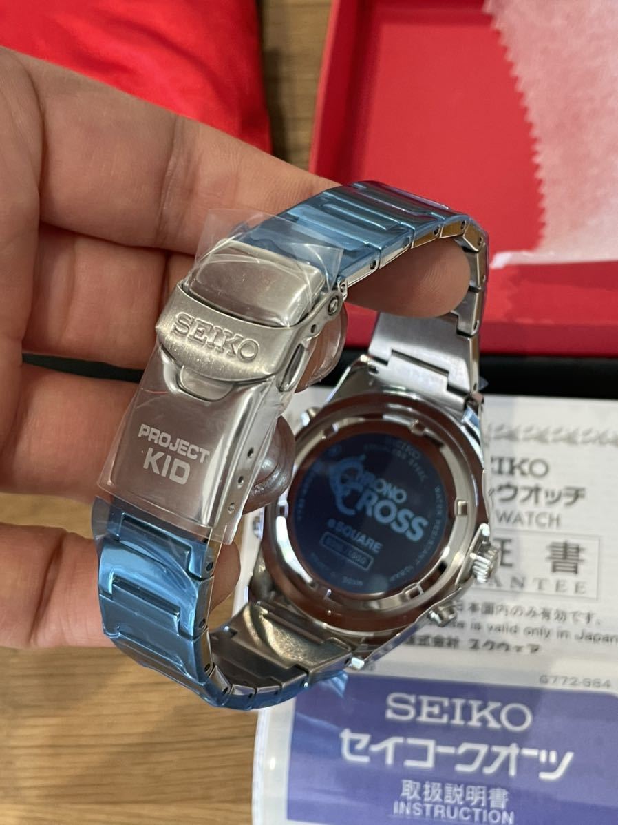 希少 限定1000本 デッドストック SEIKO × CHRONO CROSS クロノクロス SQUARE 7T52-6000 CHRONOPOLIS 2400 腕時計 クォーツ クロノポリス_画像4