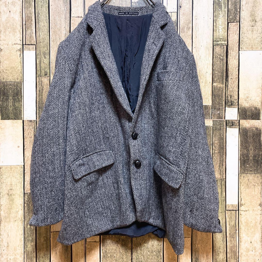 《イギリス製》Harris Tweed☆テーラードジャケット XL