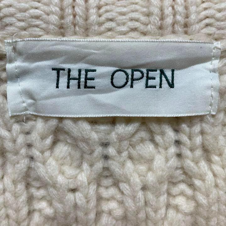 《極厚生地》THE OPEN ザ オープン 白☆ニット S 立体デザイン