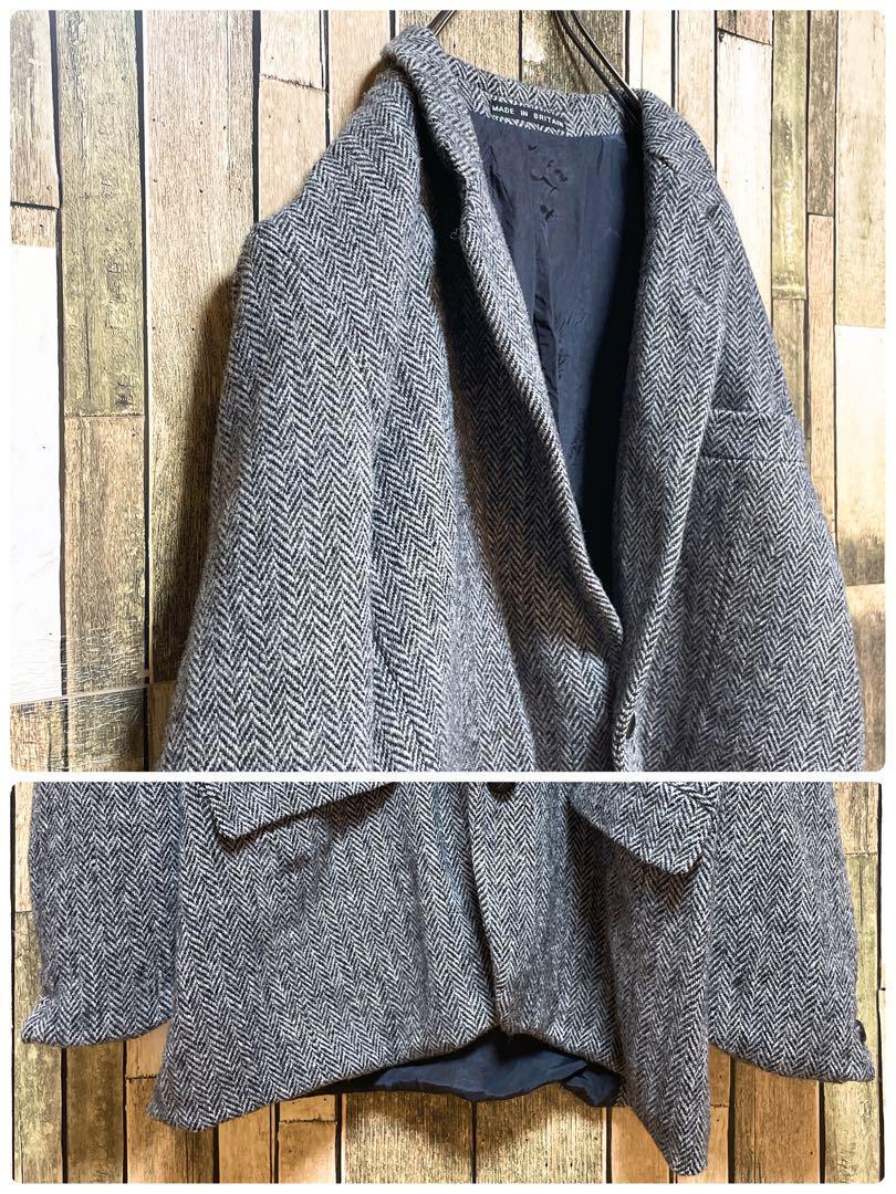 《イギリス製》Harris Tweed☆テーラードジャケット XL