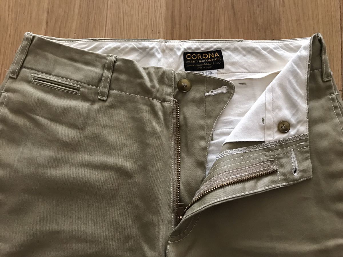 CORONA FATIGUE DESERT SLACKS M-41 Khaki Chino Pants サイズ Sコロナ デザート スラックス カーキ チノパン Post ポスト_画像8