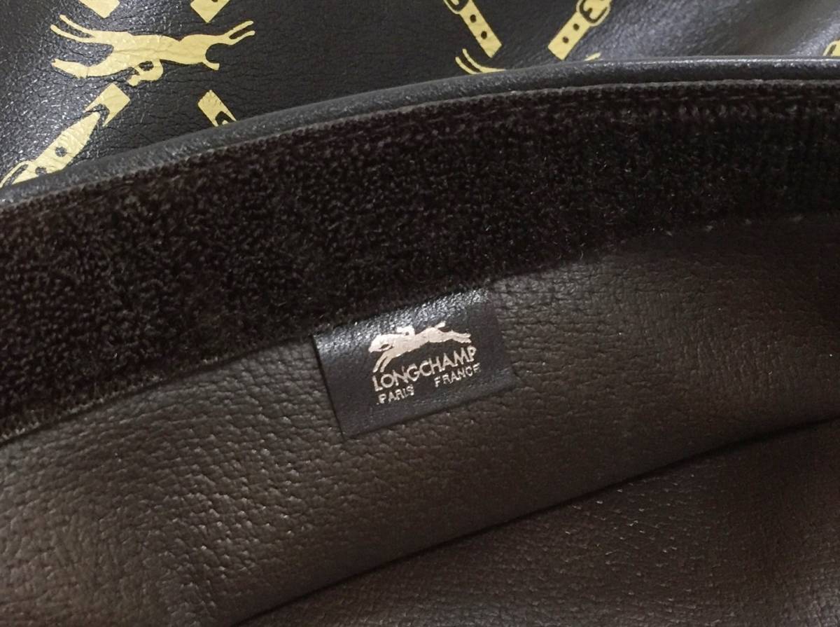 no13816 Longchamp ロンシャン フランス製 レザー クラッチバッグ ポーチの画像8