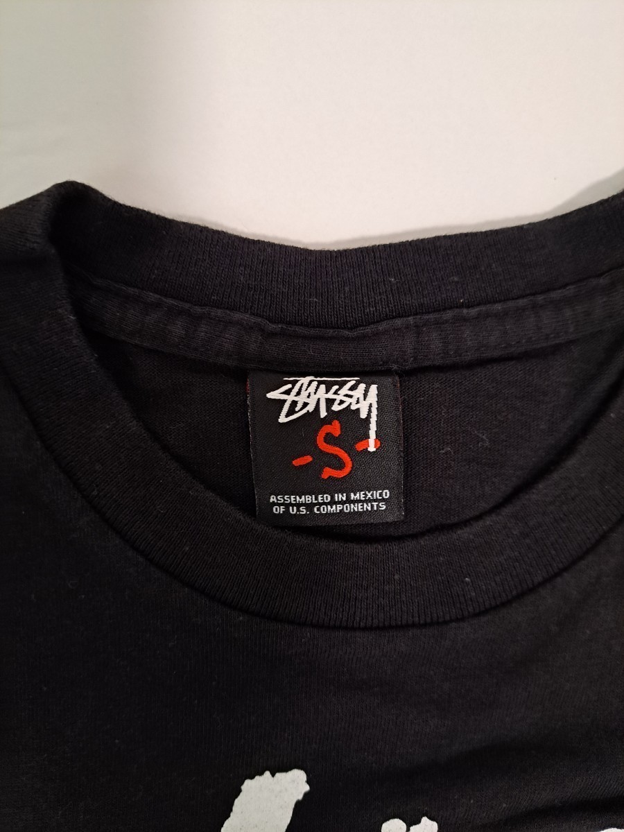 正規 人気 未使用 ！ 激レア 3D！STUSSY ステューシー 　 Tシャツ　トップス　スティーシー　Mサイズ　黒　スカル　メタル ロック　どくろ_画像2