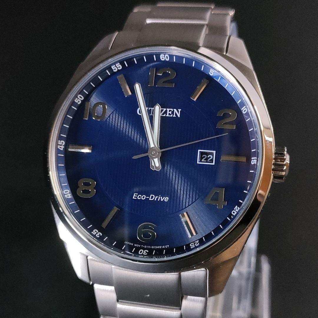 極美品【稼働品】CITIZEN シチズン E111 ブルー シルバー ソーラー-