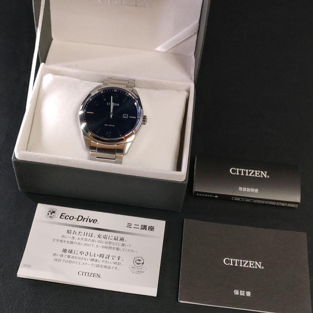 極美品【稼働品】CITIZEN シチズン E111 ブルー シルバー ソーラー-