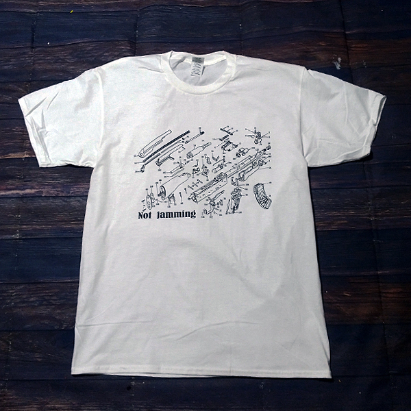 送込【Not Jamming】 AK47 / 分解図 / ホワイト★選べる5サイズ/S M L XL 2XL/ヘビーウェイト 5.6オンス_画像2