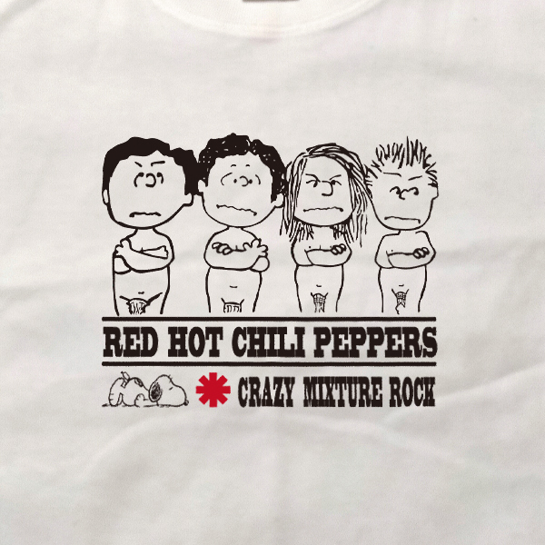 送料無料【レッチリ】Red Hot Chili Peppers × peanuts風 / ホワイト★選べるKIDsサイズ/100~130/ヘビーウェイト 5.6オンス_画像2