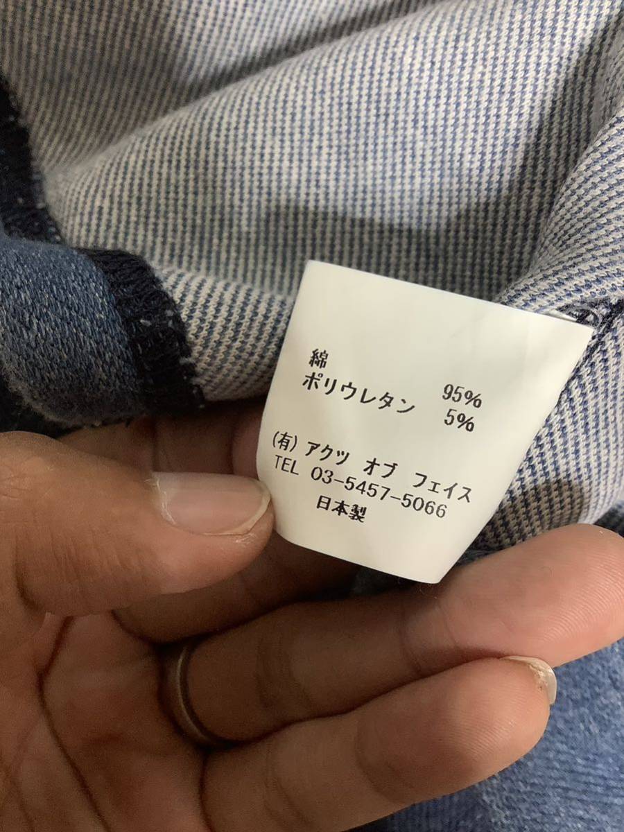 と1160 A°CTS アクトオブフェイス 半袖Tシャツ M BEHIND THE CLOUDS ブルー ストレッチ 日本製_画像5