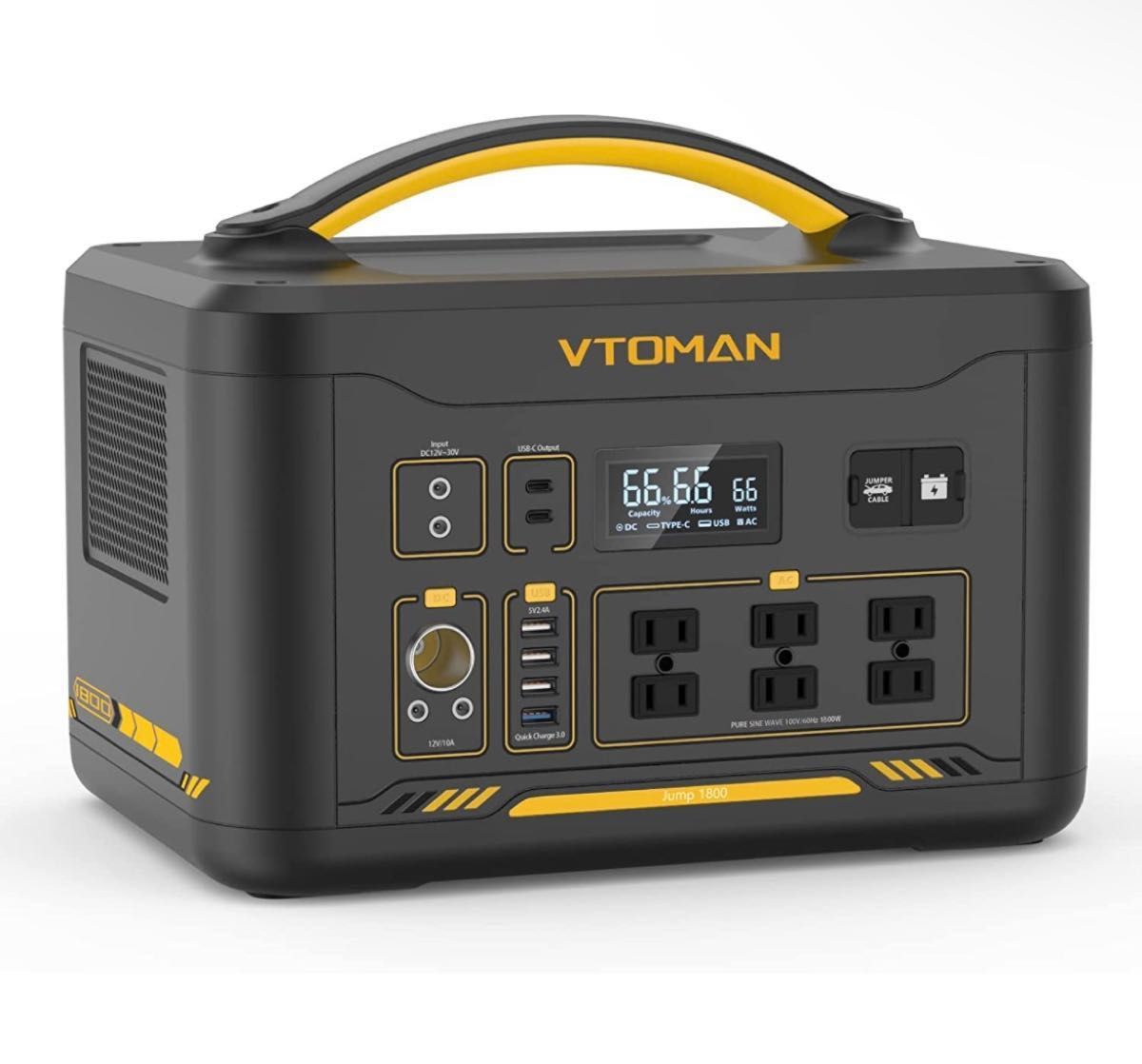 VTOMAN JUMP1800 ポータブル電源 リン酸鉄 ポータブルバッテリー 大