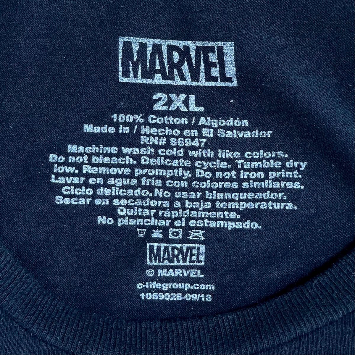 【MARVEL】2XL ビッグシルエット ロゴ プリント 公式 Tシャツ アイアンマン アメコミ ハルク マーベル 半袖 US古着