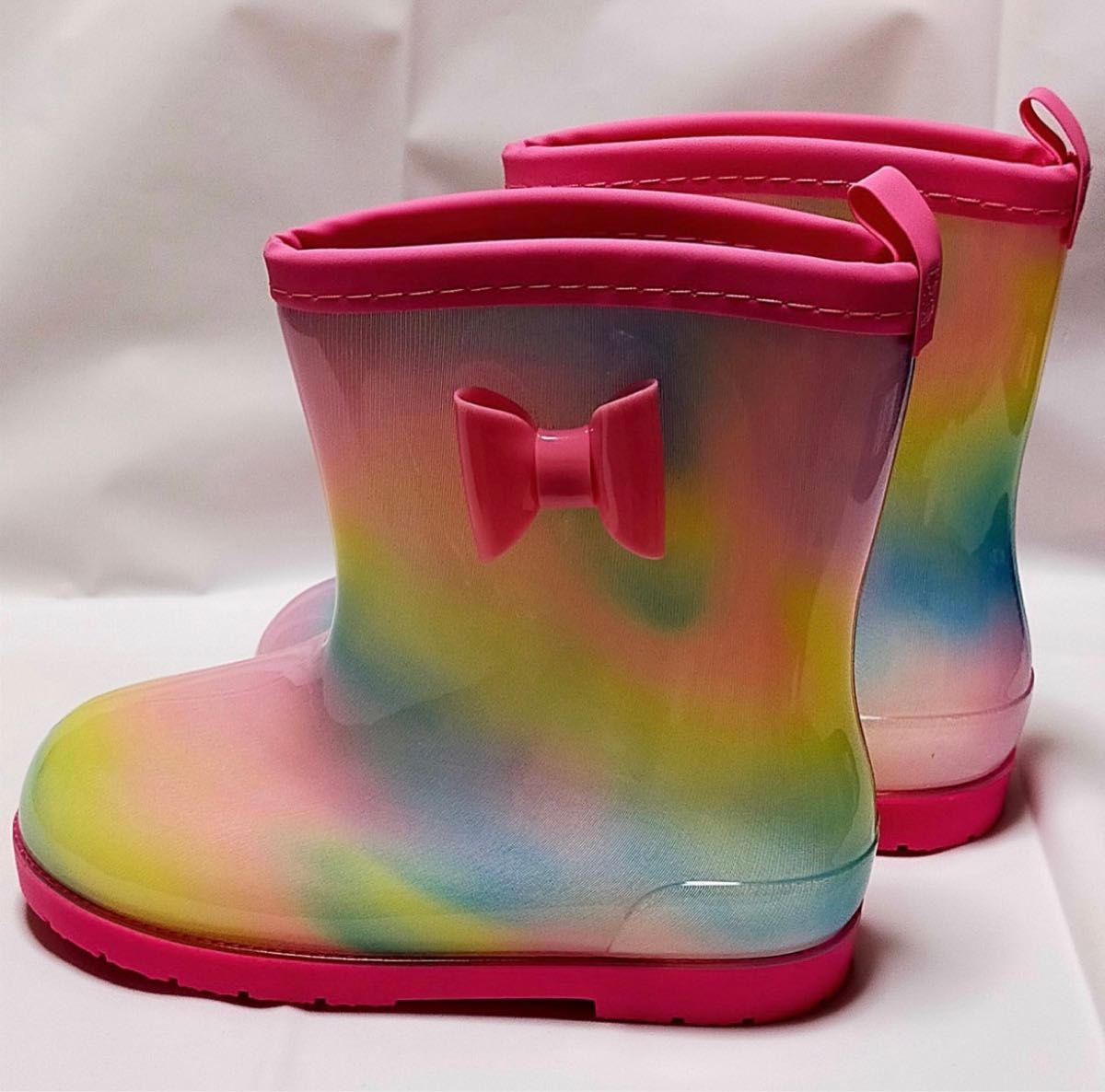 長靴 レインシューズ 梅雨 通園 通学 レインボー 女の子 18cm 雨 子供