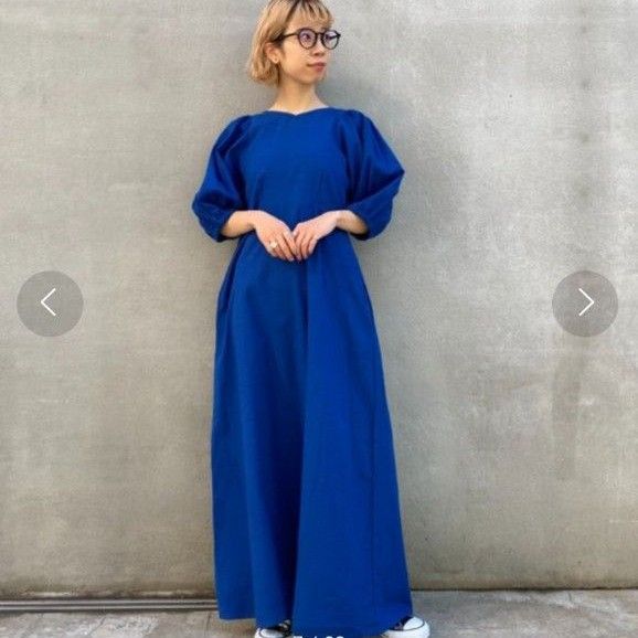 完売 チャオパニック ロングワンピース ロイヤル ブルー カジュアル ナチュラル お洒落 レディース 青 ライフスタイル