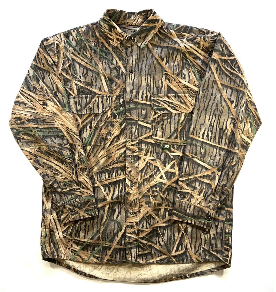 【USA製】MOSSY OAK モッシーオーク 長袖 ハンティングシャツ 茶/カーキ リアルツリー メンズXL相当 迷彩 フランネル カモフラージュ 古着_画像1