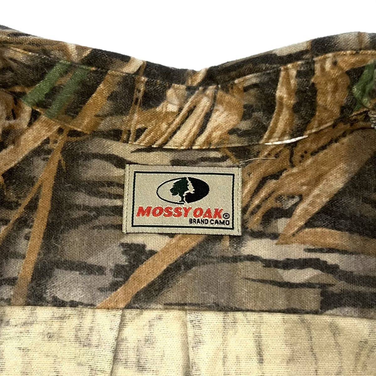 【USA製】MOSSY OAK モッシーオーク 長袖 ハンティングシャツ 茶/カーキ リアルツリー メンズXL相当 迷彩 フランネル カモフラージュ 古着_画像9