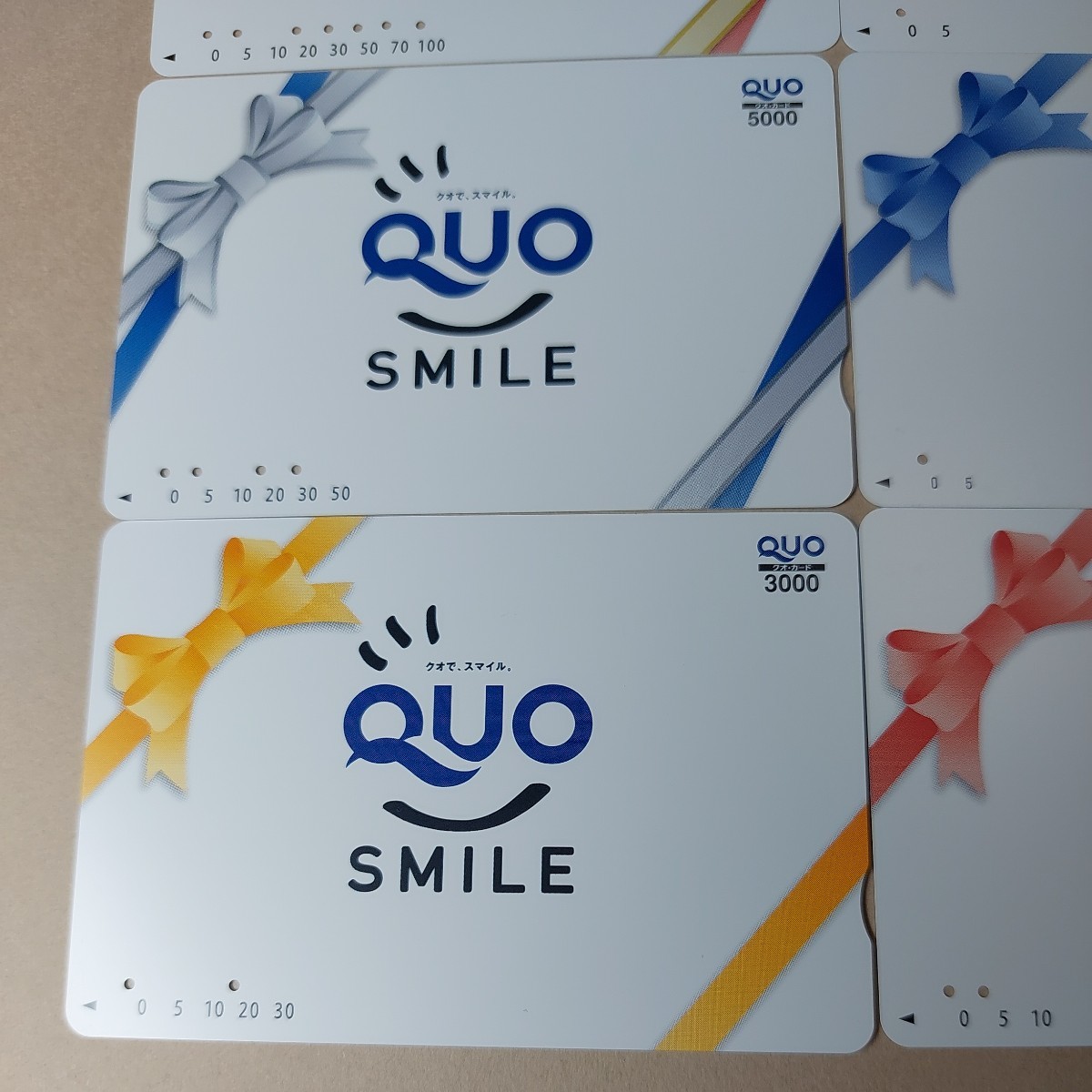 B-003] 使用済み クオカード QUOカード 各金種6枚まとめ売りセット