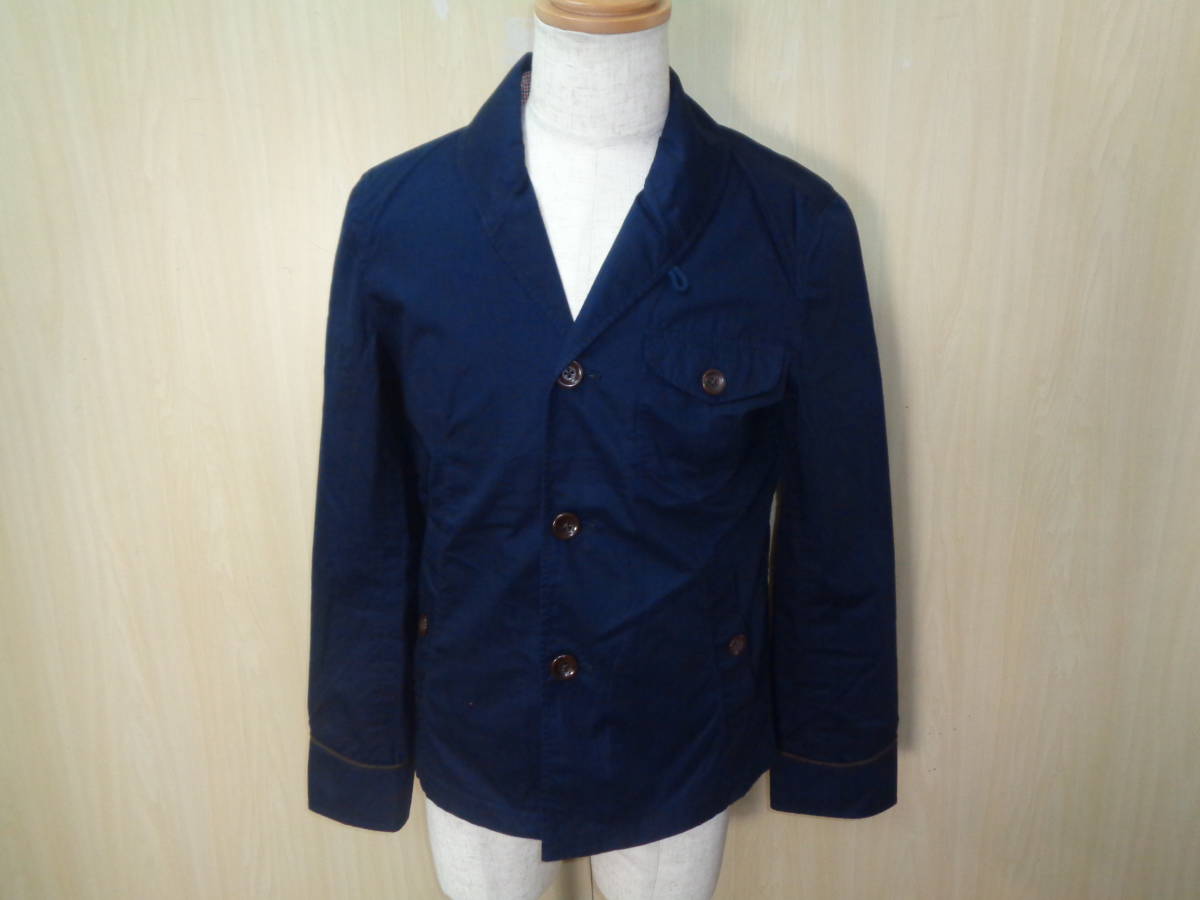 f8◆COMME CA COMMUNE 3Bテーラードジャケット◆コムサコミューン size:M ネイビー系 コットン100％ メンズ トップス センターベント 5E