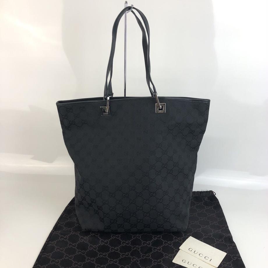 GUCCI グッチ GGキャンバス トートバッグ ショルダーバッグ ブラック