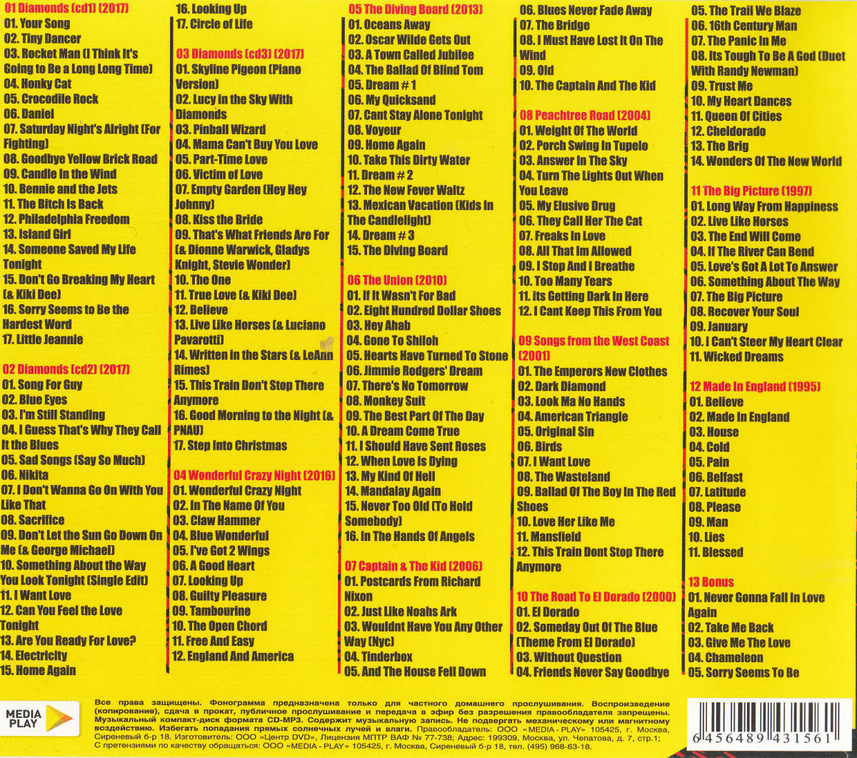 【MP3-CD】 Elton John エルトン・ジョン 13アルバム 169曲収録_画像2