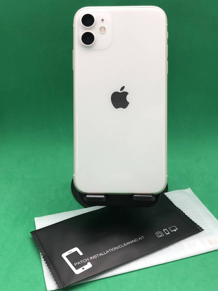 激安 Apple iPhone 11 64GB SIMフリー バッテリー89% MHDC3 J/A ホワイト 格安SIM KDDI 〇 apple  YK0001