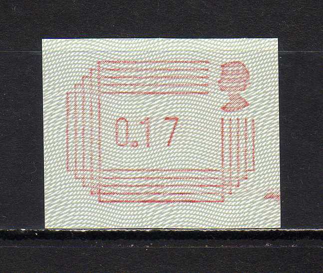 185103 イギリス 1984年 普通 自動額面印字切手 17p 未使用NH_画像1