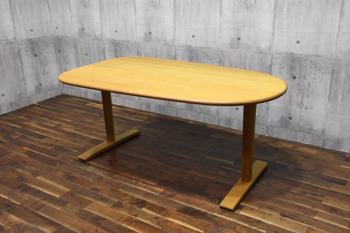 CEC28 美品 飛騨産業 HIDA キツツキ AZ355WP ダイニングテーブル 160cm オーク無垢材 食卓テーブル 食卓机 ナチュラルモダン 北欧スタイル