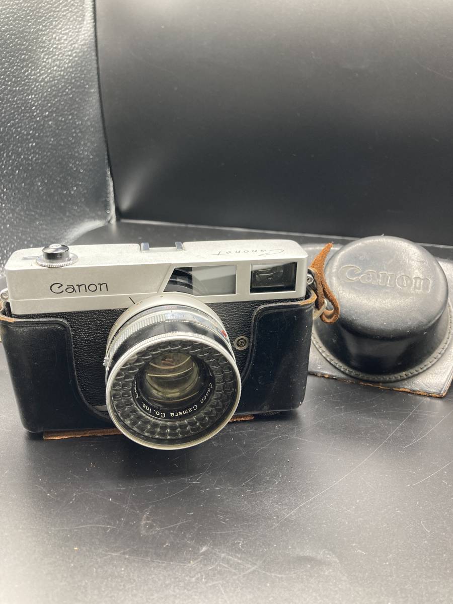 【39】Canon Canonet 初代フイルムカメラ キャノンcanon lens SE45㎜1：1.9 221156 専用カバー（破損）付き 動作未確認 ジャンク の画像1