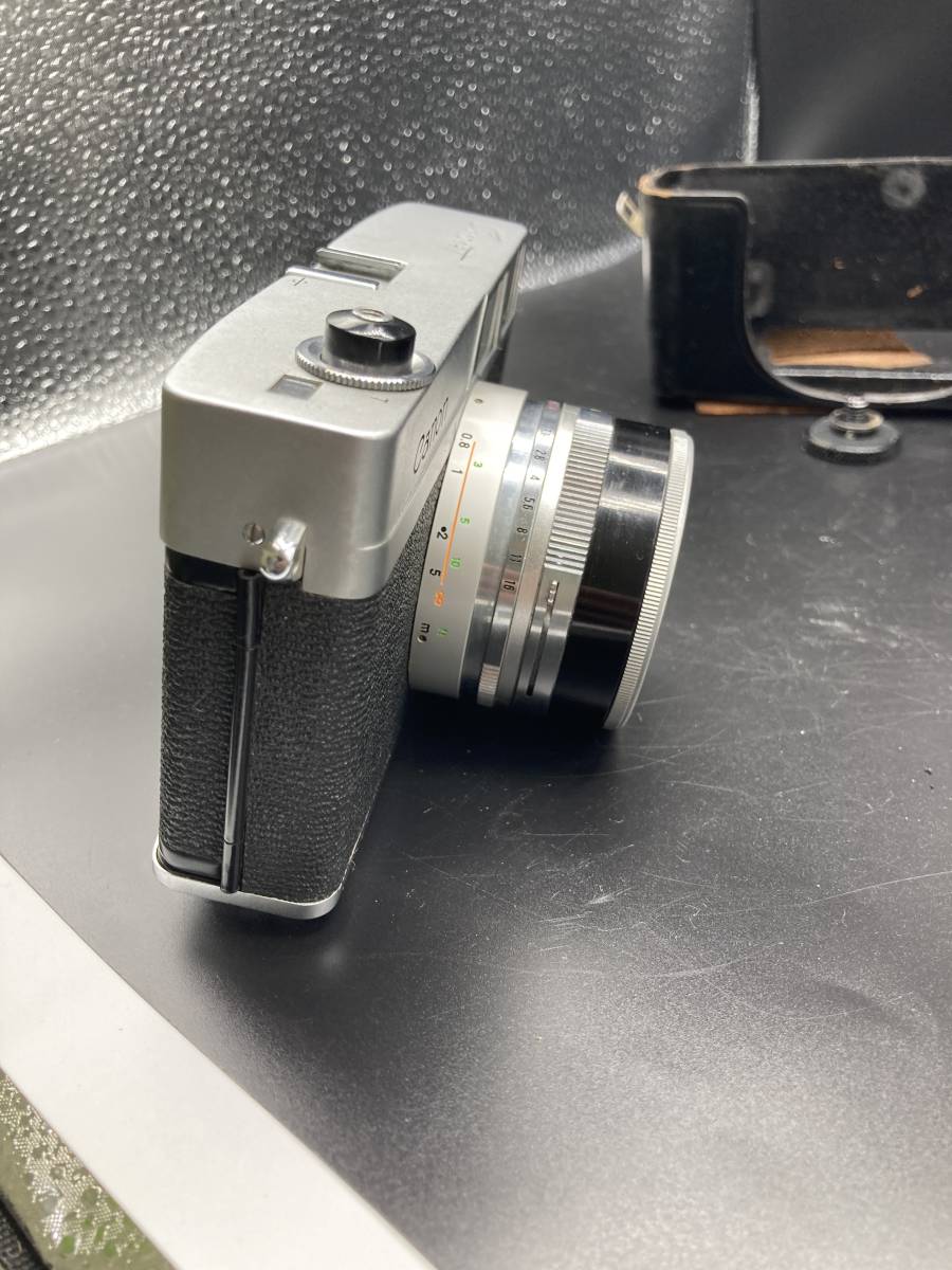 【39】Canon Canonet 初代フイルムカメラ キャノンcanon lens SE45㎜1：1.9 221156 専用カバー（破損）付き 動作未確認 ジャンク の画像6