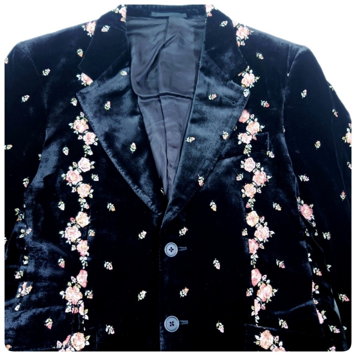  супер шедевр 17AW Paul Smith Paul Smith основной линия внутренний стандартный товар сделано в Японии высший класс цветочный принт вышивка искусственный шелк шелк велюр 2B tailored jacket M прекрасный товар 