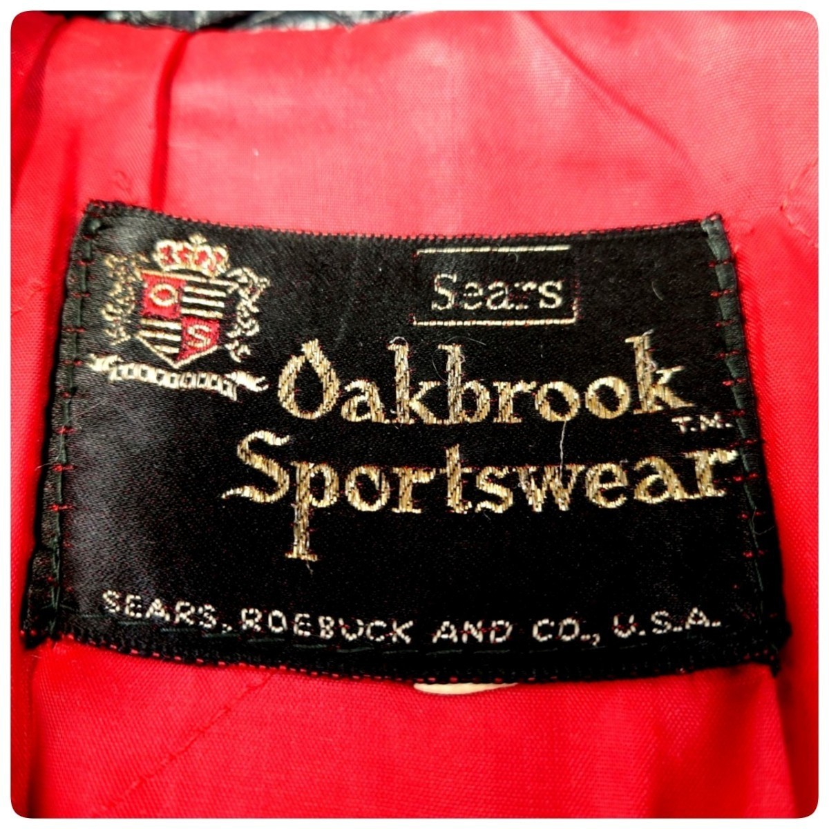 超稀少 50-60S SEARS Oakbrook Sportswear シアーズ USA製 ヴィンテージ ステアハイドレザーDポケットダブルライダースジャケット M-L 良品_画像10