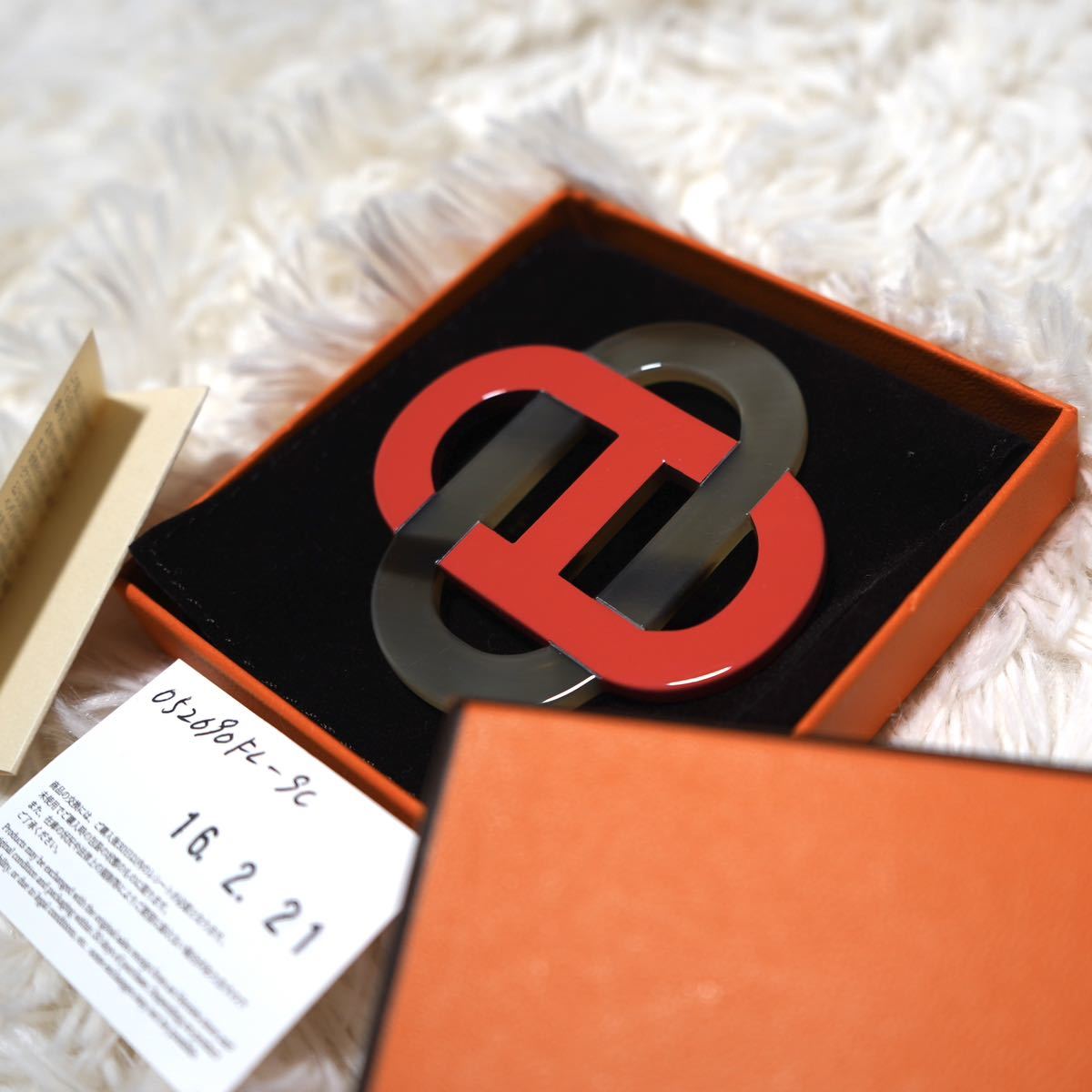 HERMES】 エルメス イザティス バッファローホーン ネックレス トップ