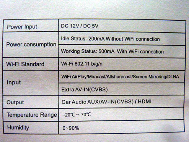 未使用　車の Wi-Fi brogotek Mirabox 5 G車ミラーリングボックスwith RCA / CVBS HDMIポートCar WiFi MirrorLinkボックス・230427_画像8