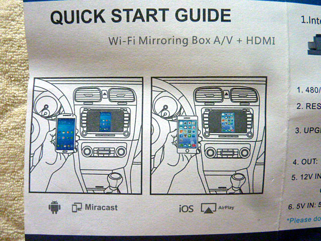 未使用　車の Wi-Fi brogotek Mirabox 5 G車ミラーリングボックスwith RCA / CVBS HDMIポートCar WiFi MirrorLinkボックス・230427_画像7
