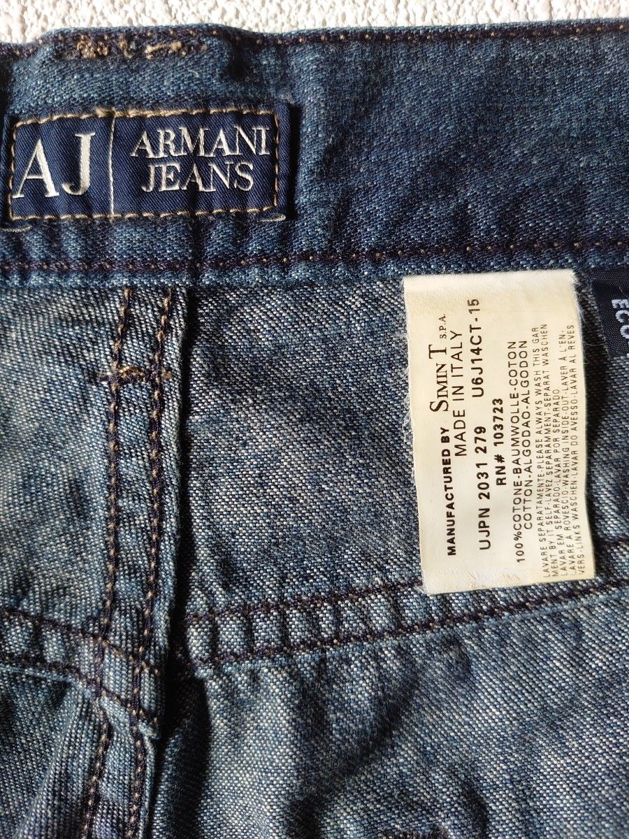 ARMANI JEANS アルマーニジーンズ ストレートジーンズ ボタン 濃紺デニム イタリア製 W30