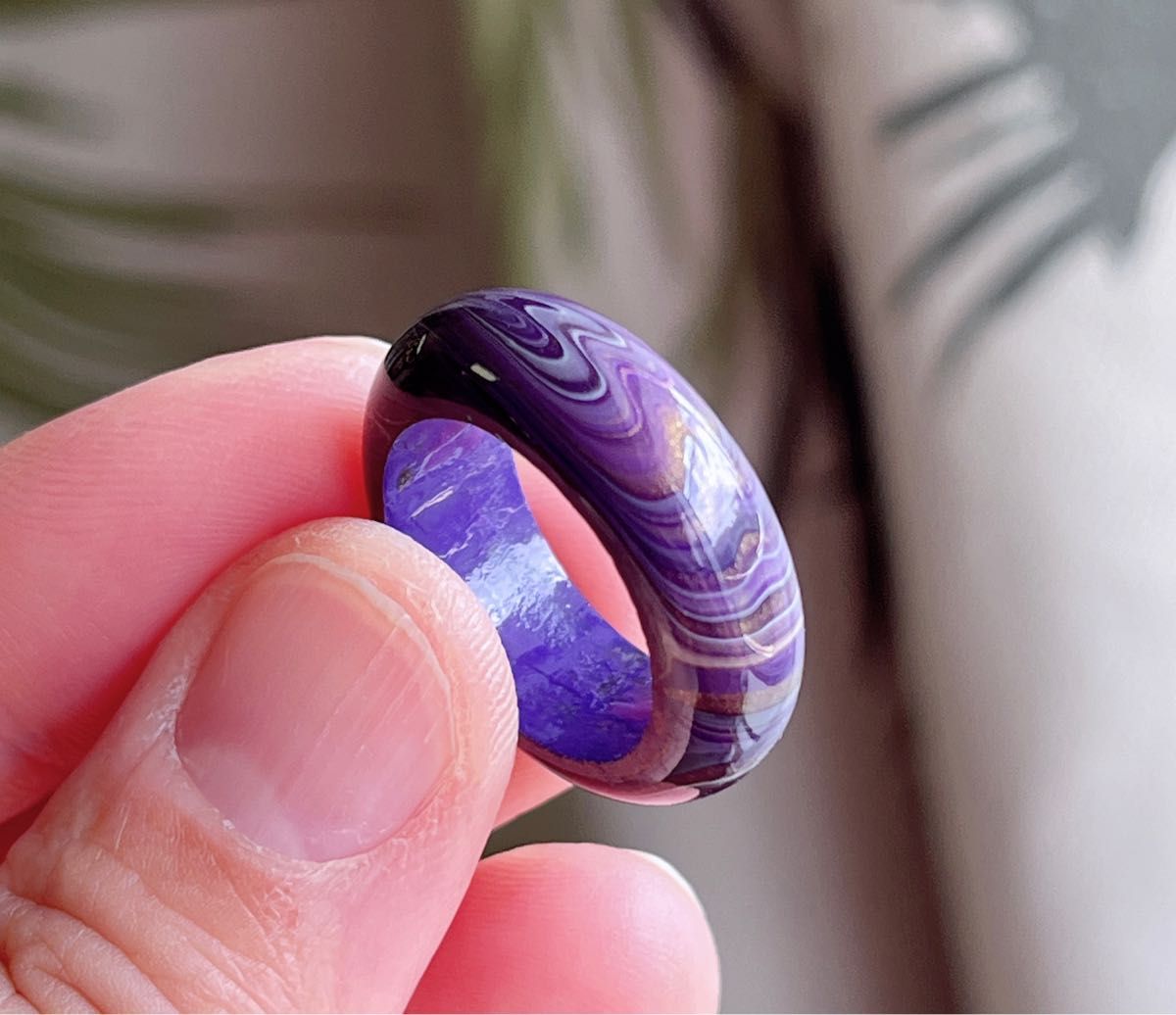 天然木 高級品小葉紫檀大漆のネックレス兼リング（番号A2716）